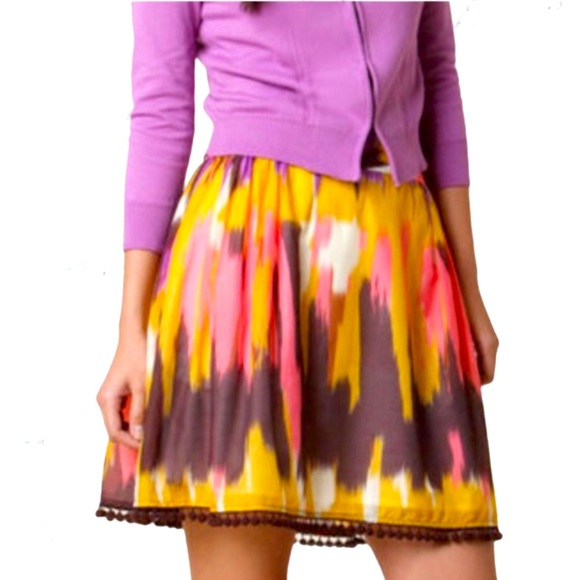 Milly Dresses & Skirts - Milly Abstract Watercolor Colorful Skirt, Size 2